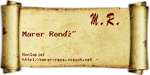 Marer René névjegykártya